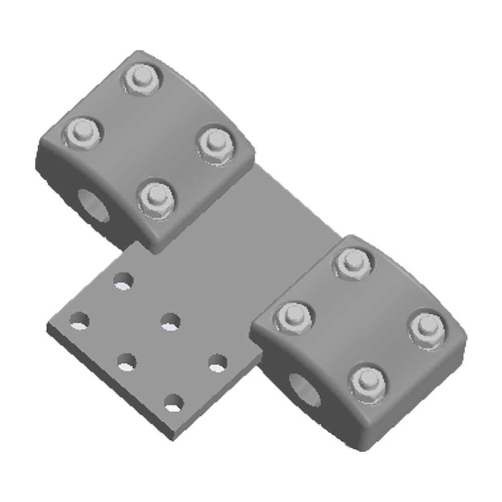 Conector zapata recta mecánica dos cables 1113 ACSR/AS separación de conductores 200 o 450 mm a placa 6N EAT 230-400 KV