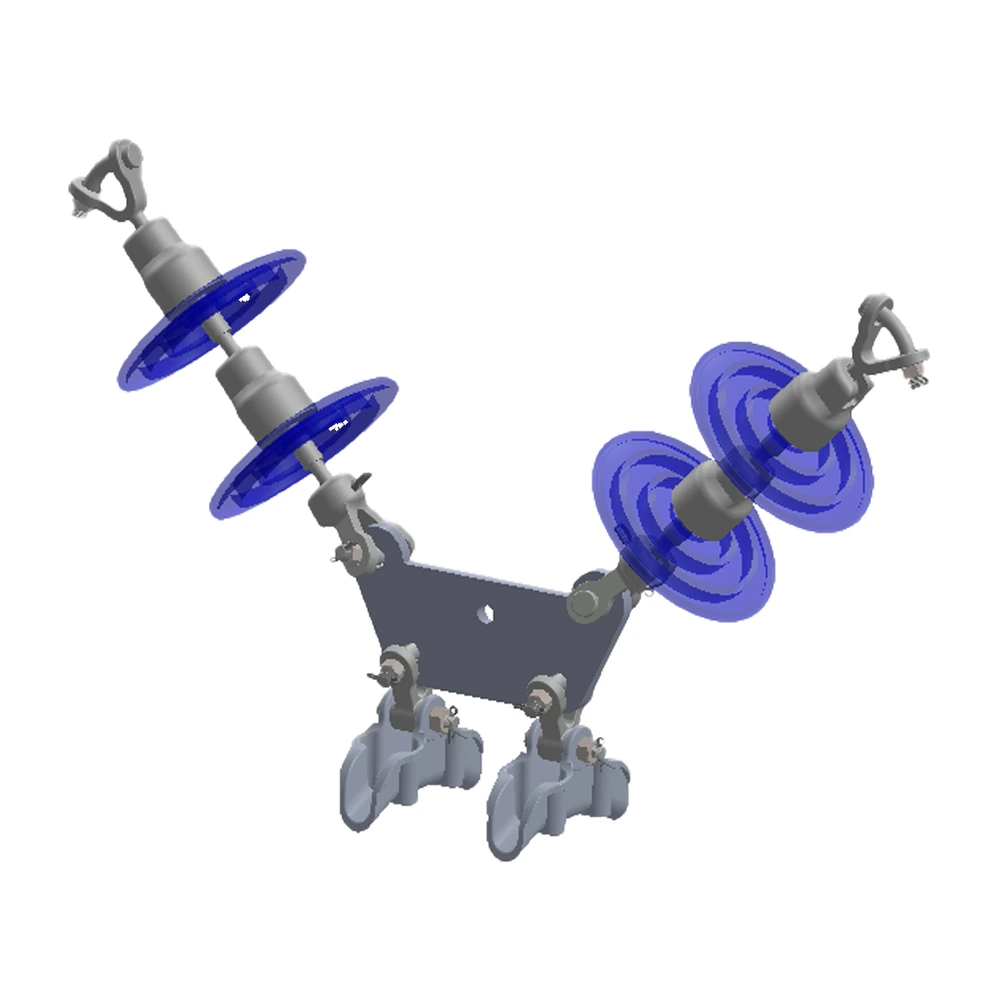 Conjunto de suspensión en "V" 2 C/F 795 1113 ACSR 115-230 KV Yugo trapezoidal