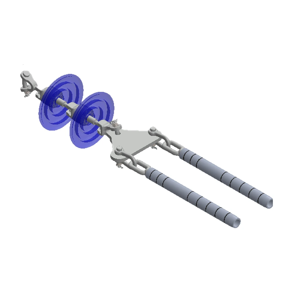 Conjunto de remate ciego 2 C/F con una cadena de aisladores conductores 477, 795, 900, 1113 ACSR, 115-230 KV