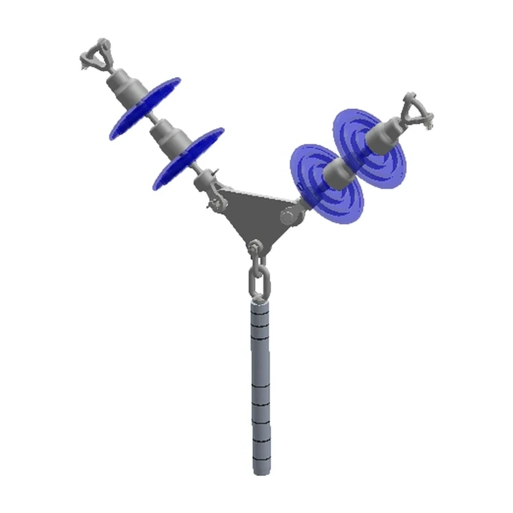 Conjunto de remate ciego en "V" 1 C/F con doble cadena de aisladores, conductores 477-795-900-1113 ACSR, 115-230 KV