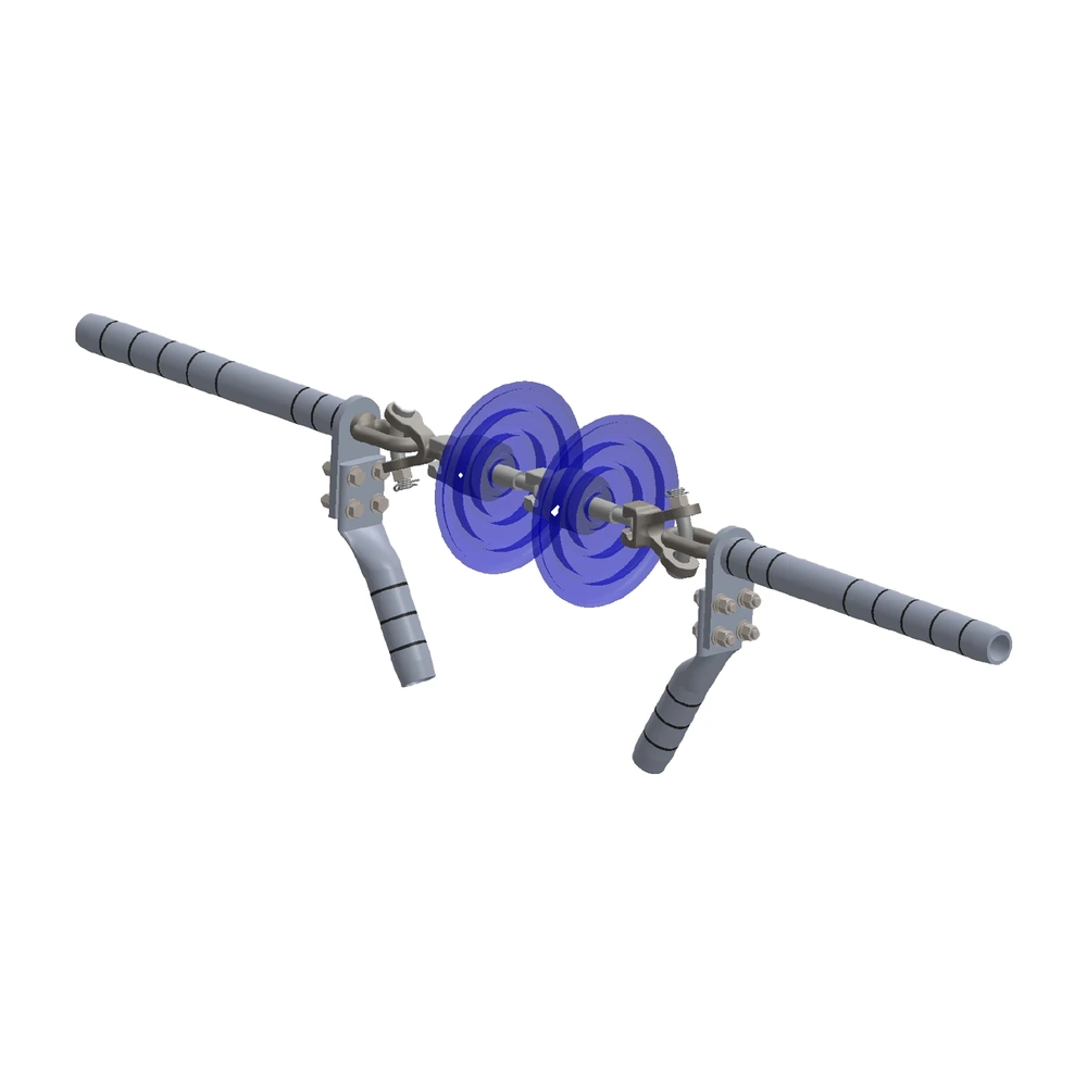 Conjunto de seccionamiento 1 C/F con una cadena de aisladores, conductores 477, 795, 900, 1113 ACSR, 115-230 KV