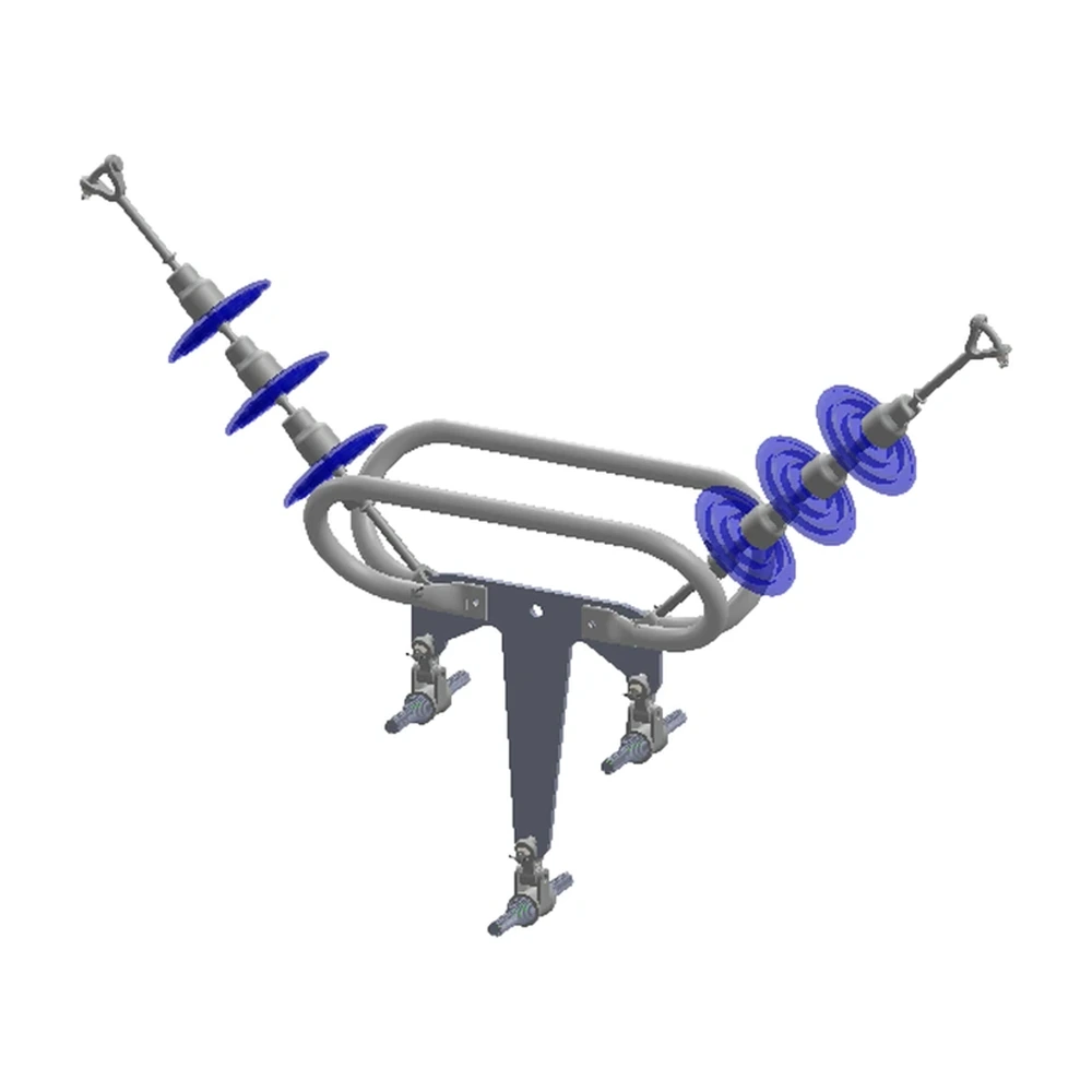 Conjunto de suspensión en “V” 3 C/F 1113 ACSR, 400 KV Grapa armada