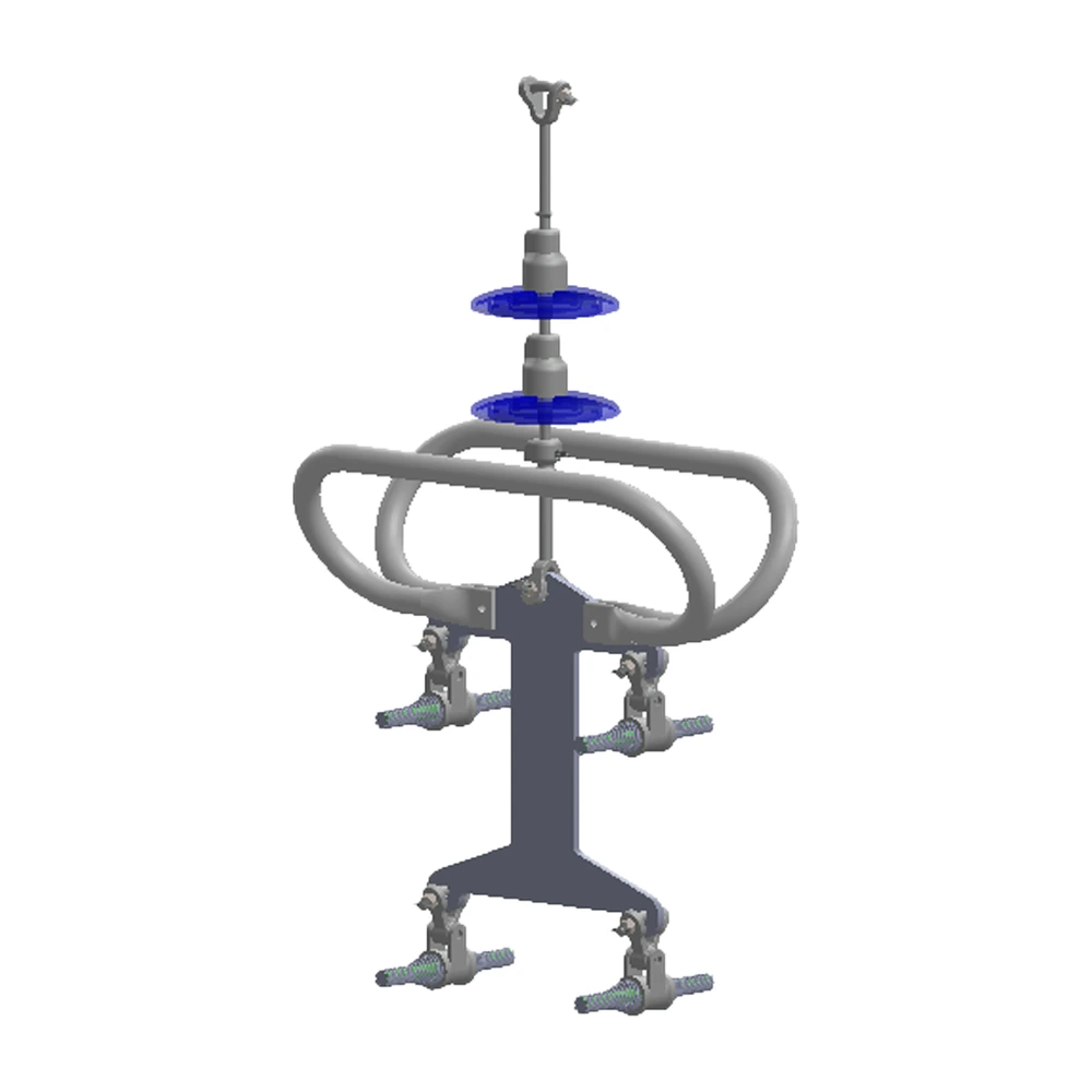 Conjunto de suspensión vertical 4 C/F 477 ACSR, 400 KV, Grapa armada