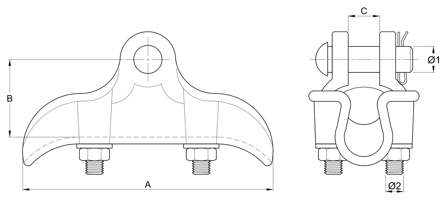Plano 2D — Grapa suspensión