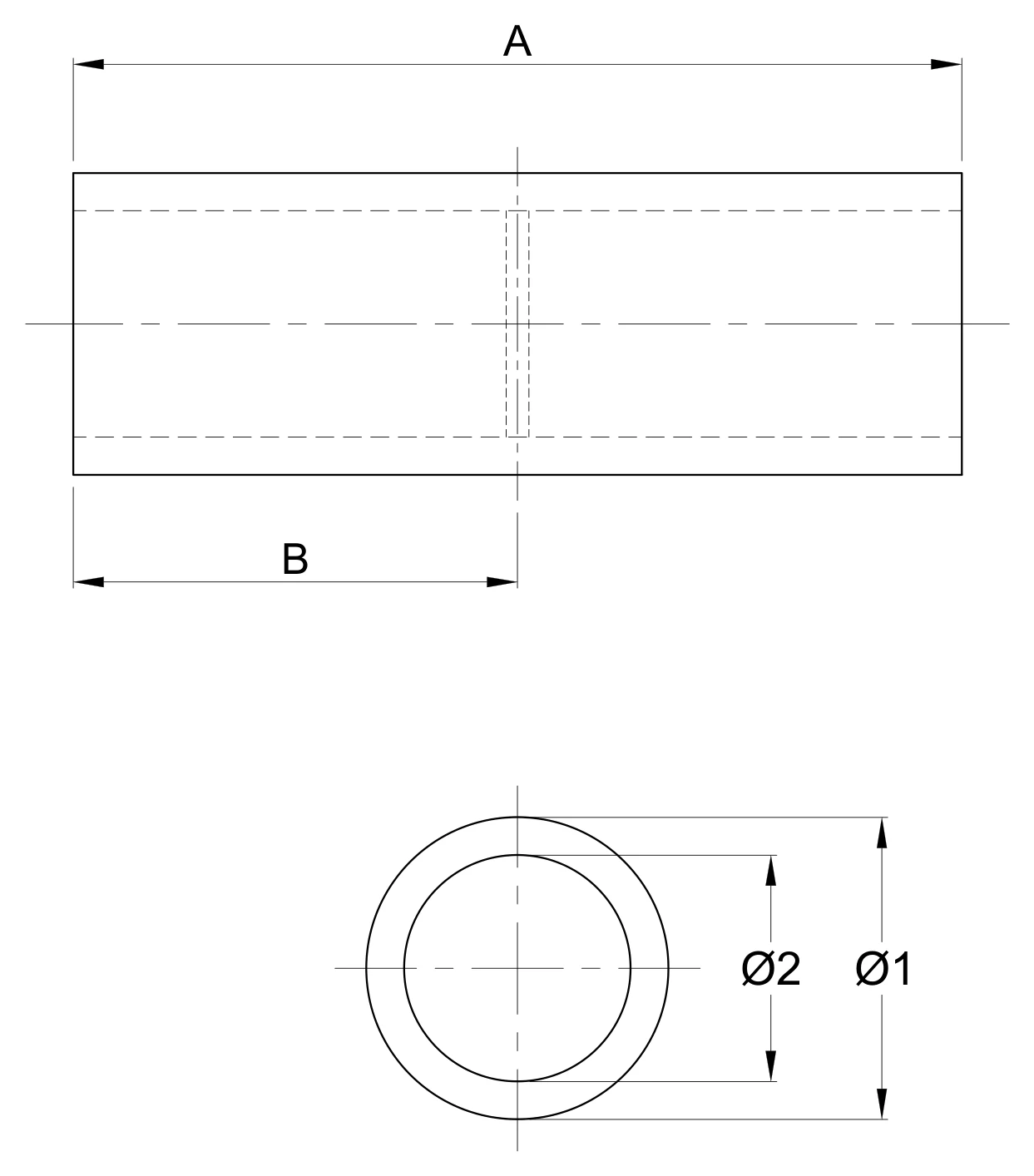 Plano 2D — Conector tipo compresión para tensión mínima