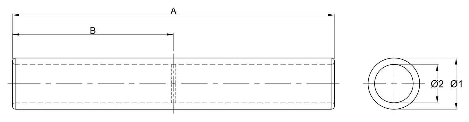 Plano 2D — Conector tipo unión para tensión parcial