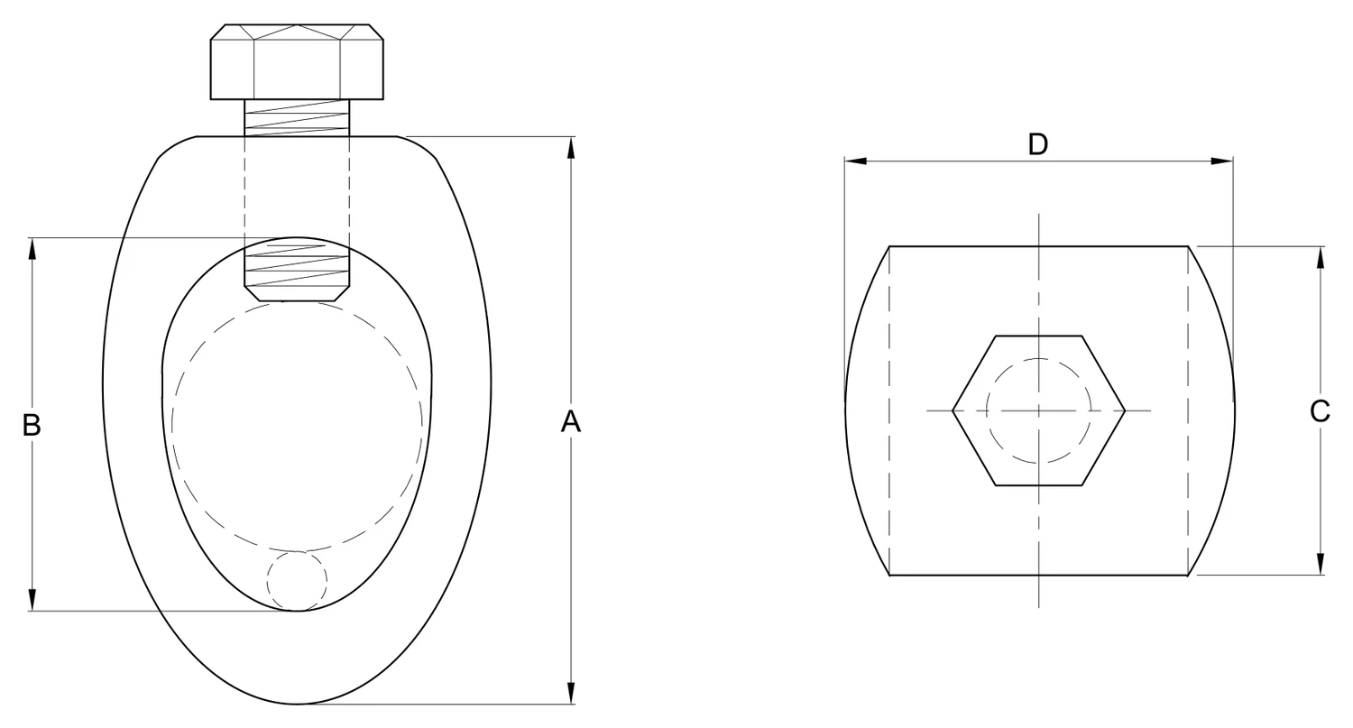 Plano 2D — Conectador mecánico para tierra