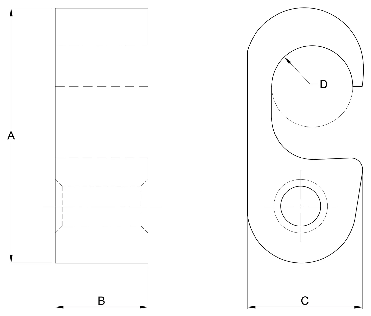 Plano 2D — Conectador de compresión para tierra