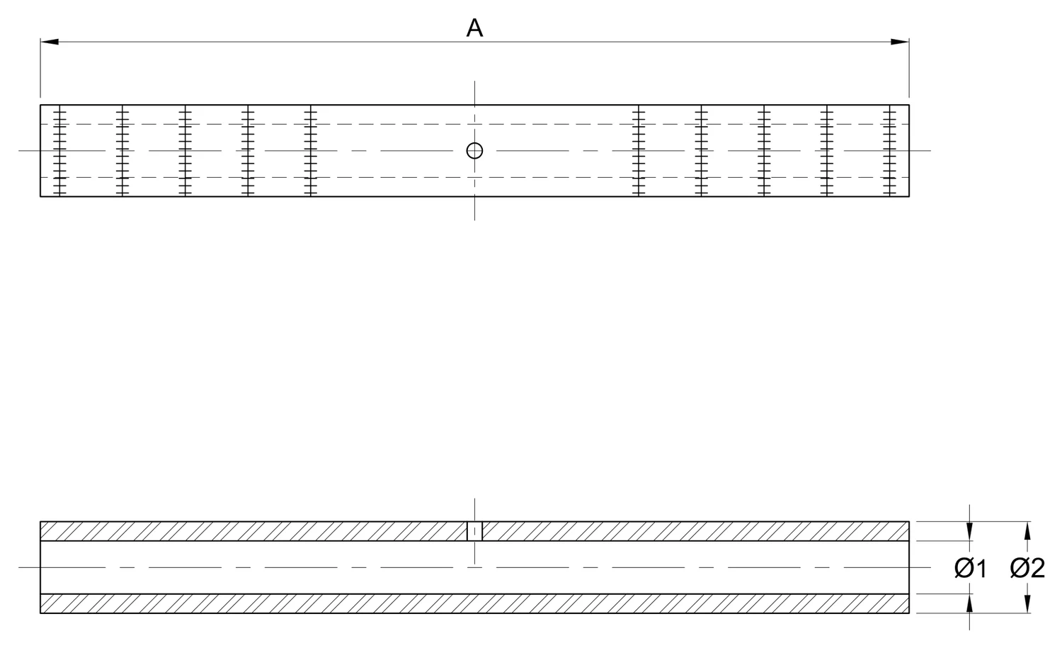 Plano 2D — Empalme para cable de guarda