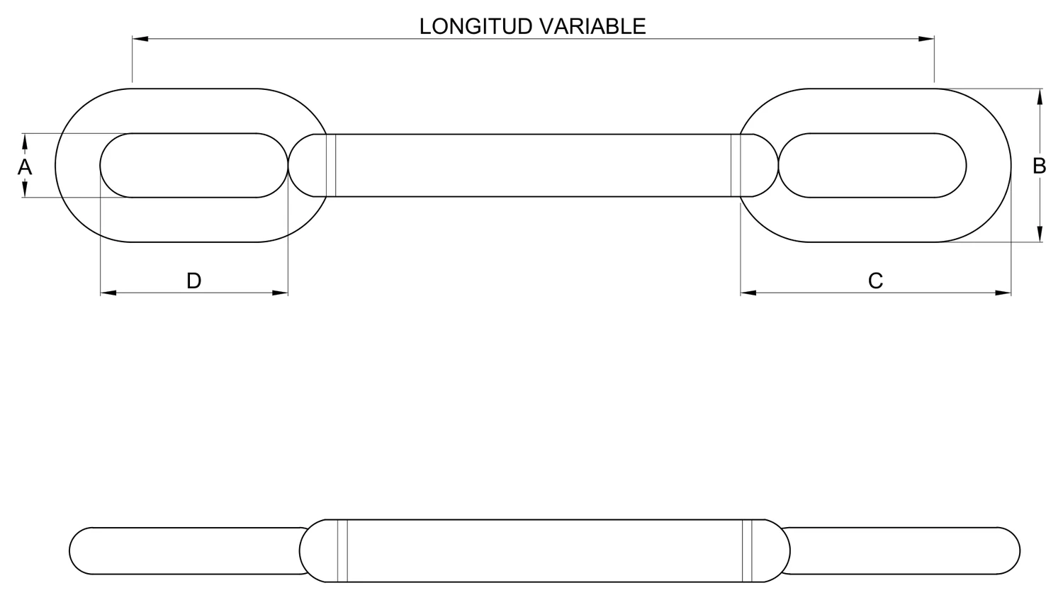 Plano 2D — Extensión ojo-ojo