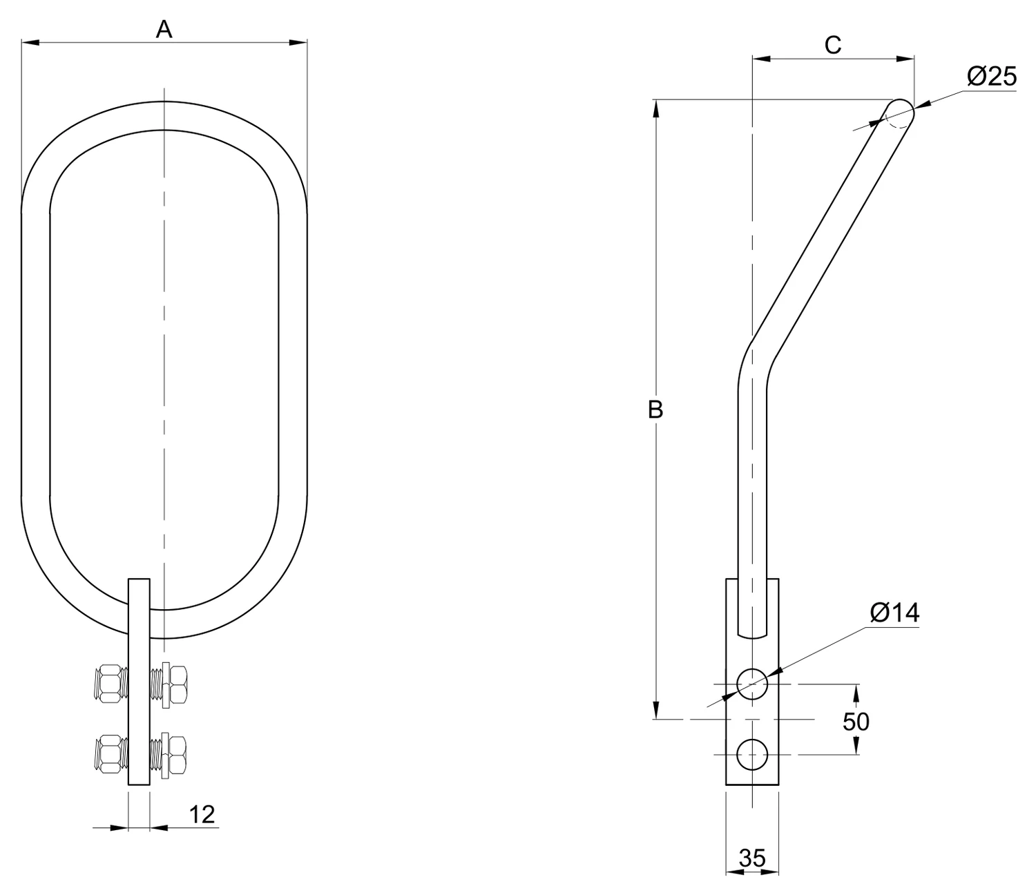 Plano 2D — Raqueta equipotencial I 230 KV