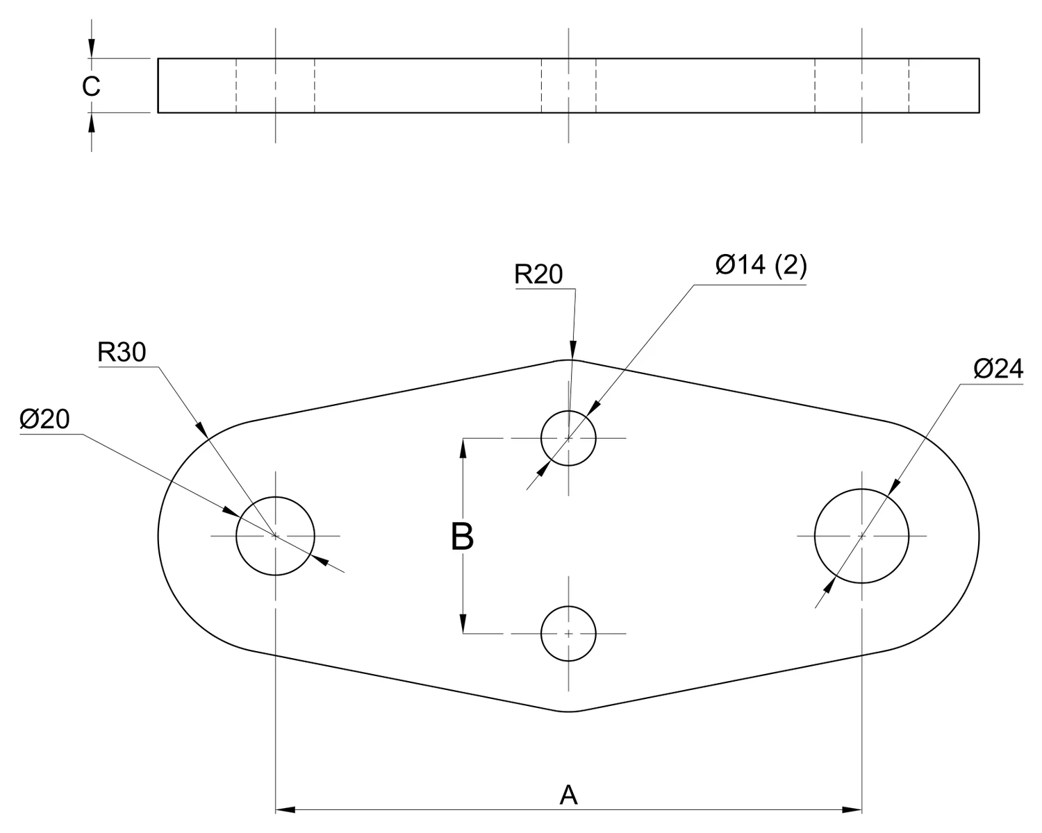 Plano 2D — Porta raqueta equipotencial I 230 KV