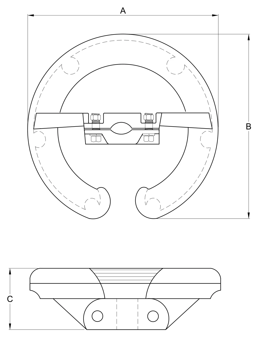 Plano 2D — Anillo equipotencial 230 KV